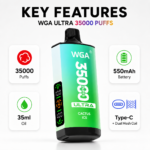 WGA 35000 PUFFS Wholesale Disposable Vapes Discount Price 35ml oil Puff - Image 2